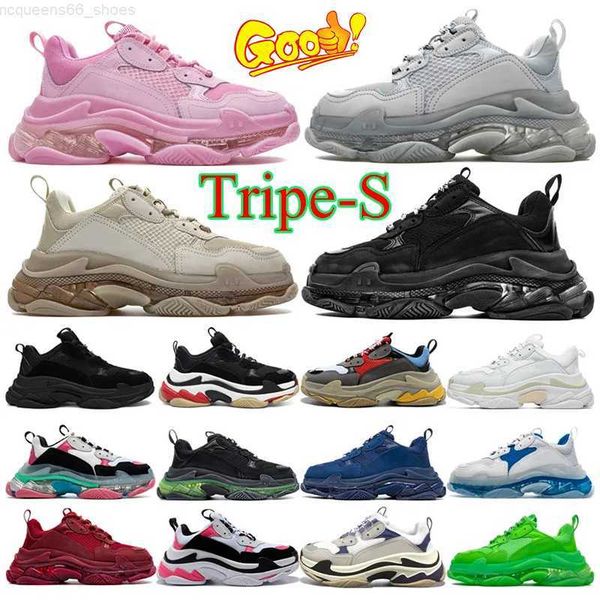 

casual shoes designers triple s trainer mens woman platform old dad light blue pastels black grey white beige orange multi-color paris 17fw