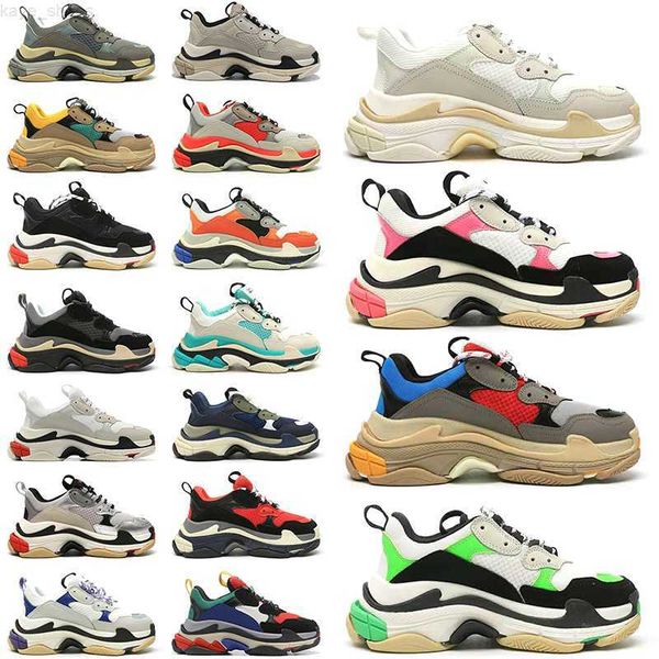 

triple s sneaker platform men women designer casual shoes white blue red green yellow mens trainer, Black