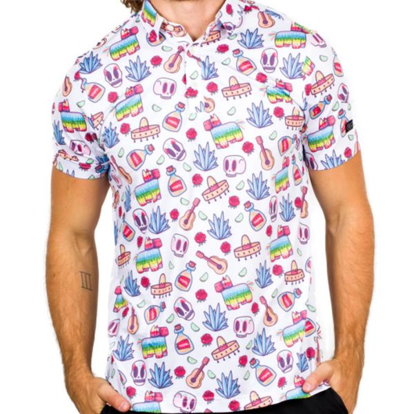 

men's polos sunday swagger men's fashion printed polo shirt summer short sleeved outdoor golf shirt f4 racing casual t shirt 23072, White;black