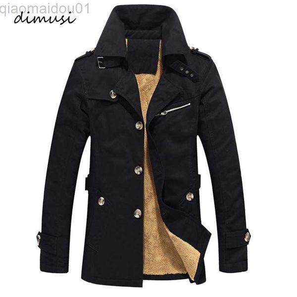 

men's jackets dimusi men's winter jacket fashion windbreaker military army waterproof men long thick fleece warm trench jacket coa, Black;brown