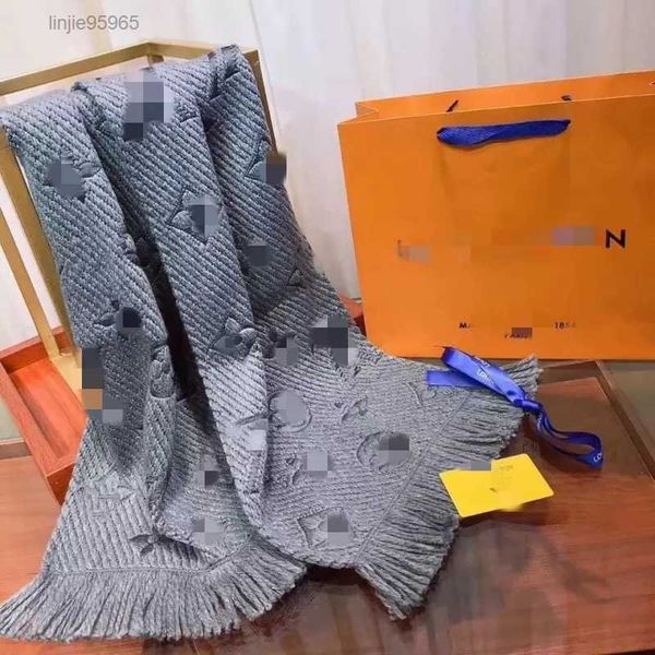 

knit scarf for men women winter wool fashion designer cashmere shawl ring plaid check sciarpe echarpe homme with box, Blue;gray