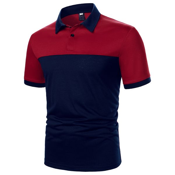 

men s polos men short sleeve polo shirt two color splicing summer clothes streetwear casual fashion lapel 230720, White;black