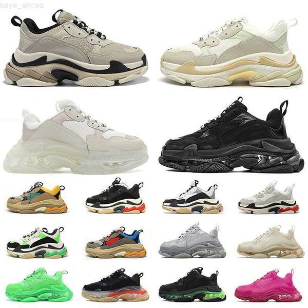 

fashion casual shoes triple s men women platform trainers black white beige teal blue green mens outdoor sport sneakers