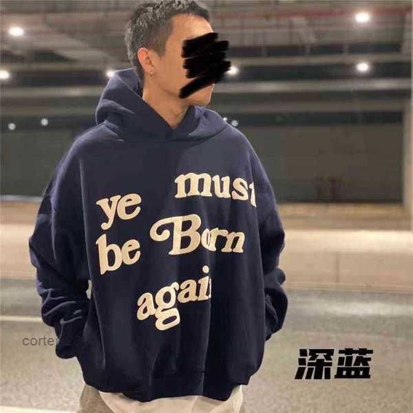 

cpfm ye must be born again hoodie men women graffiti hoodies sweatshirts pullover heavy fabric embroidery hood 56e8, Black