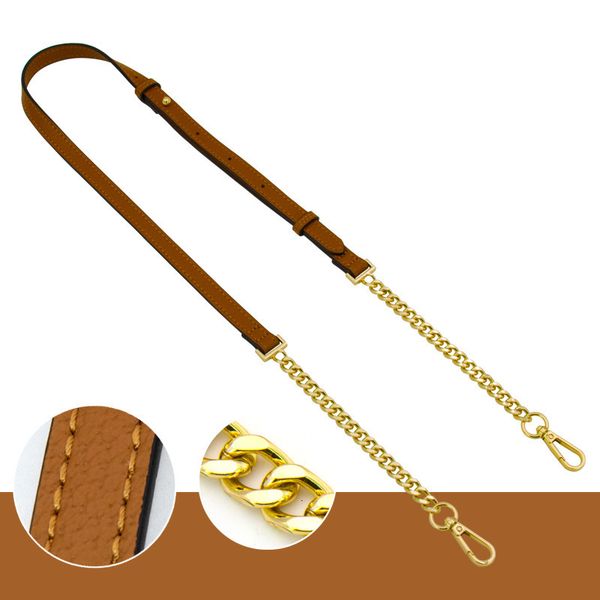 

bag parts accessories adjustable women's shoulder cross bag solid leather messenger bag with high-quality chain accessories 230720, Black