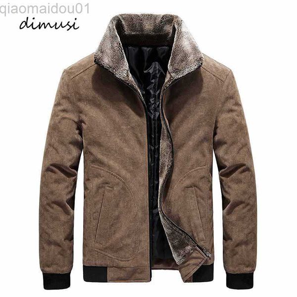

men's jackets dimusi winter men's bomber jackets casual male fur collar windbreaker jacket mens fleece warm slim corduroy jackets, Black;brown