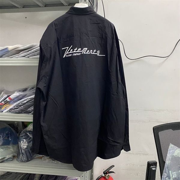 

black classic embroidered shirts company men women long sleeve shirt, White;black