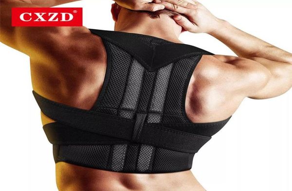 

men039s body shapers cxzd men brace support belt adjustable spine posture corrector back correction humpback band lumbar should6584539, Black;brown