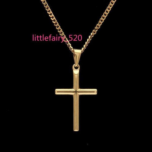 

pendant necklaces mens stainless steel cross pendant necklace gold sweater chain fashion hip hop necklaces jewelry, Silver