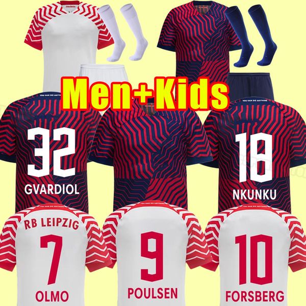 

23 24 rbl leipziges silva soccer jerseys 2023 24 olmo poulsen forsberg hee chan sabitzer upamecano szoboszlai kluivert football shirt fans p, Black;yellow