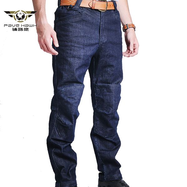 

men's jeans men tactical multi pocket denim swat elastic pants army combat male wearable special force flexible military long trousers, Blue