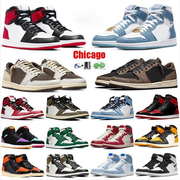 

basketball shoes men women og low jumpman university blue hyper royal panda retro chicago shattered backboard unc outdoor sports trainers wp, Black