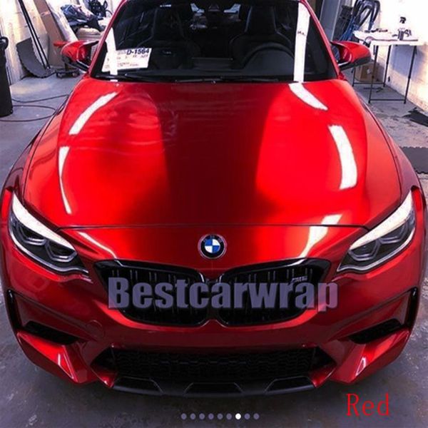 

red gloss candy metallic vinyl wrap whole car wrap covering with air bubble low tack glue initial 3m quality 1 52x20m roll 5207a