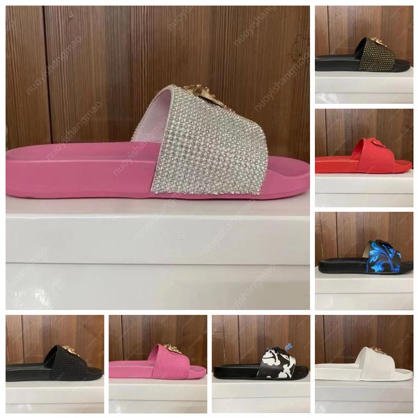 

designer sandals shark slides flat shoes pool slides mules stylish glitter silver gold slipper sandal for white black gold pink slipper desi