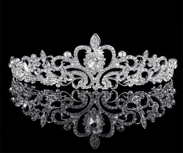 

hair clips barrettes vintage handmade silver color gliter rhinestone tiara crown princess alloy comb birthday women wedding acce5690134, Golden;silver