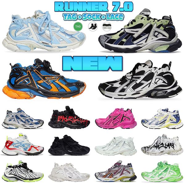 

2023 Casual Shoes Trainers Deconstruction Sneakers Runner 7.0 New Graffiti Transmit Sense Black White Pink Blue Jogging Hiking Designers, Peach