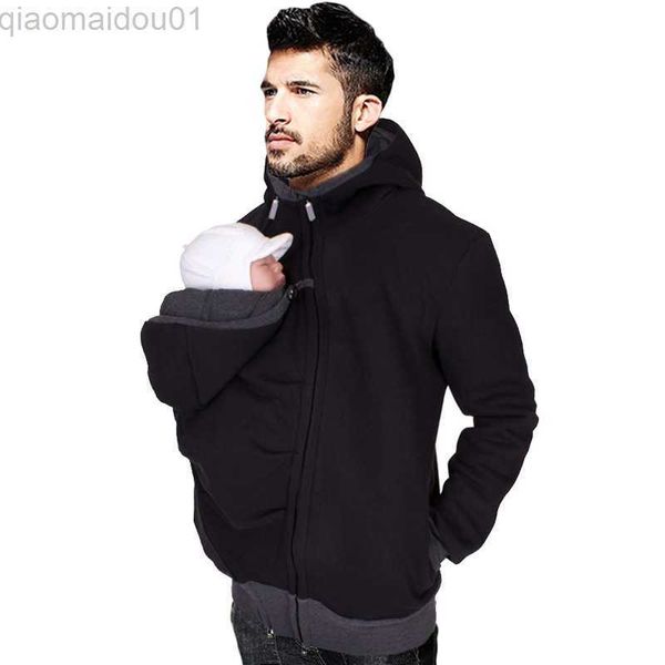 

men's hoodies sweatshirts mrmt 2023 brand men's hoodie sweatshirt cardigan men's multi-function kangaroo dad men's casua, Black