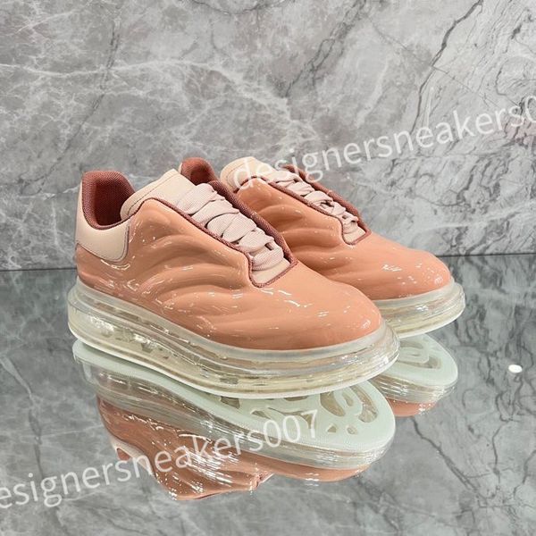 

2023 luxurys fashion sneakers white shoes leather thick soled elevated men's and women's shoes versatile classic casual couple boa, Black