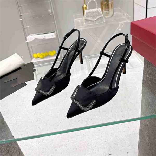 

heel business shoes women leather high valentinolies metal buckle letter wedding party fashion casual flat dress shoes 03-04 1dg7, Black
