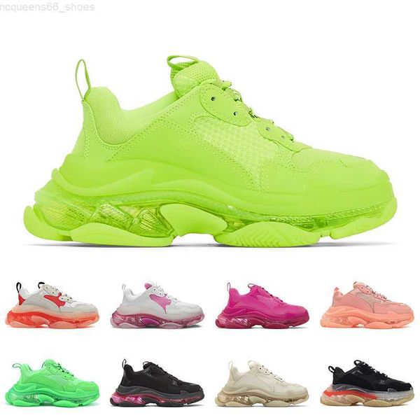 

triple s clear bubble midsole casual volt multicolor combination shoes men women fashion luxury sneaker 36-45, Black