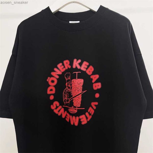 

2023 new vetements french chef skewer print t-shirt men women vetements oversized casual vintage vtm t shirt tees, White;black