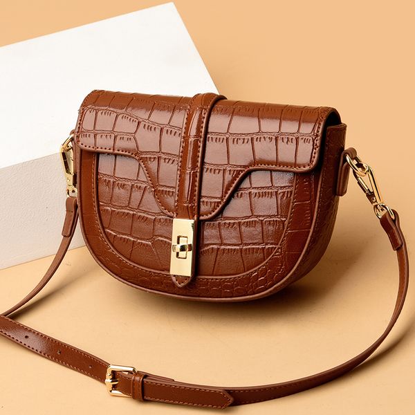 

evening bags pattern cowhide shoulder bag for women luxury flap lady genuine leather handbag ladies pure color messenger tote 230720