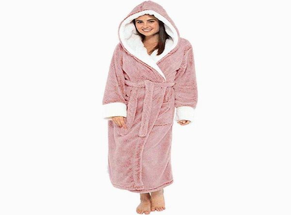

spring autumn winter sleepwear women039s robes s5xl women039s bathrobes hooded long sleeve robe niggown women homewear bath9108575, Black;red