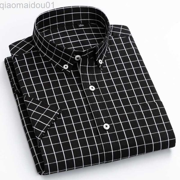 

men's casual shirts macrosea men's casual plaid shirt 100% cotton men's summer big small plaid shirts short sleeve mens socia, White;black