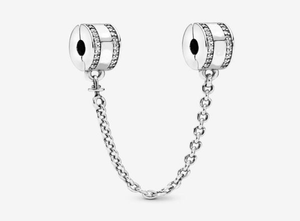 

100 925 sterling silver logo safety chain clip charms fit original european charm bracelet fashion women wedding jewelry accessor5817996, Bronze;silver