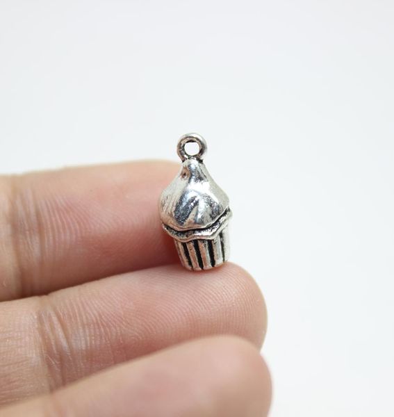 

whole 30pcs cake charm 15x8mm antique silver tone mini 3d cake charm pendant for diy jewelry making6859287, Bronze;silver