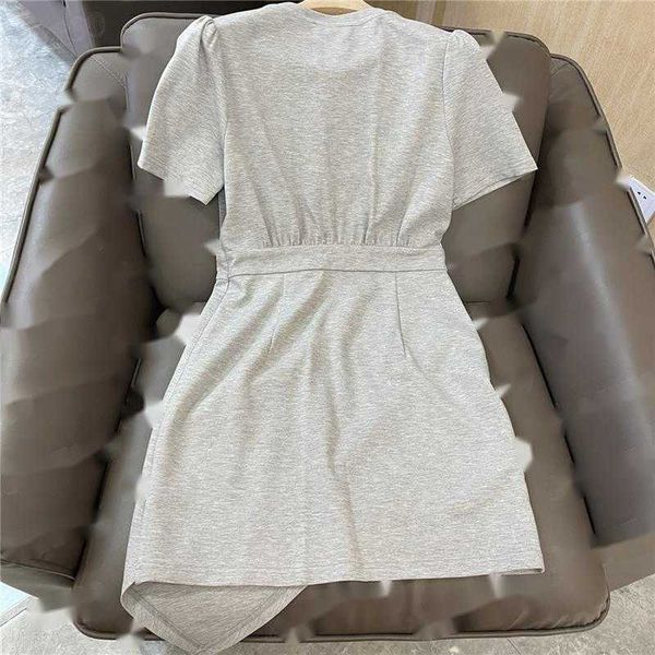 

letter badge knitted dresses for women irregular slim long skirts summer vacation style lady casual dress, Black