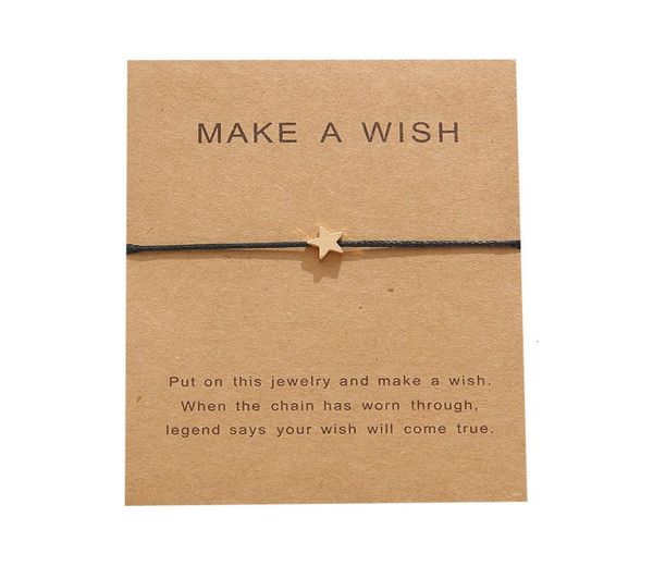 

blessing card bracelet concise card fivepointed star manual weave bracelet hand decorate4601456, Golden;silver