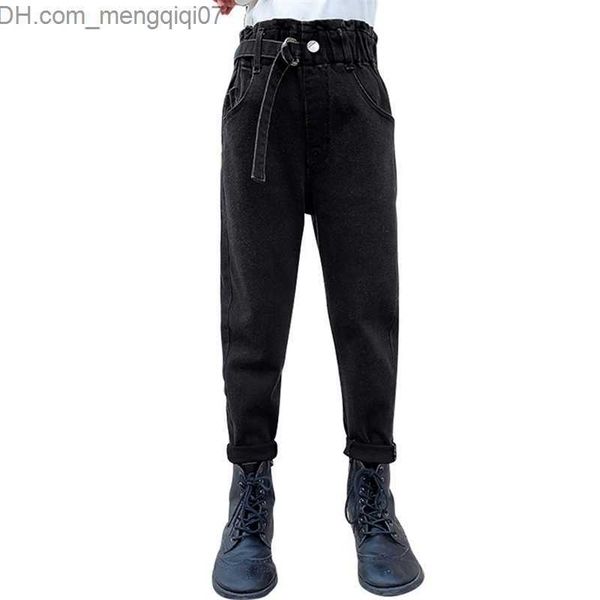 

jeans girls jeans sashes children's for casual style children autumn winter clothes 6 8 10 12 14 210528 z230721, Blue