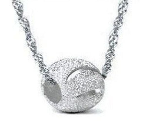 

white gold overlay pendant necklace 30 925 sterling silver ball beads necklace 8mm silver spacer bead locket stone women pendant 7608773