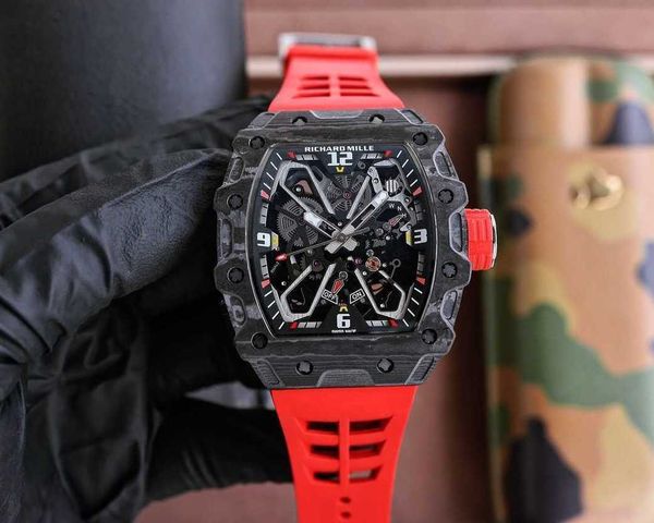 

designer men wrist watches superb rm35-03 watch in9o fully automatic mechanical movement sapphire mirror ntpt carbon fiber case with natural, Slivery;brown