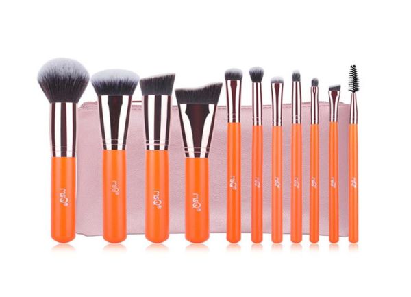 

msq 11pcs makeup brushes set rose gold aluminium make up brush synthetic hair with pu leather case cosmetic3501629
