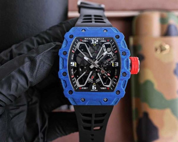 

designer men wrist watches superb rm35-03 watch vn7i fully automatic mechanical movement sapphire mirror ntpt carbon fiber case with natural, Slivery;brown