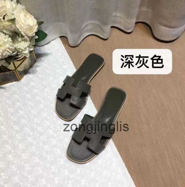 

summer sandal designer baida slipper slippers bear shoes oran 2023 women's color matching leatflat sandals for tourism litchi pattern b