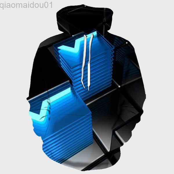 

men's hoodies sweatshirts 3d hoodies geometry hoodie men cube hoody colorful hooded casual psychedelic hoodie print mens clothing funny, Black