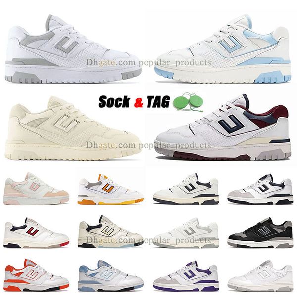

designer 550 n5550 550s sneakers casual shoes mens womens vintage indigo bb550 oreo white and black blue pink tan leather beige fuchsia mult