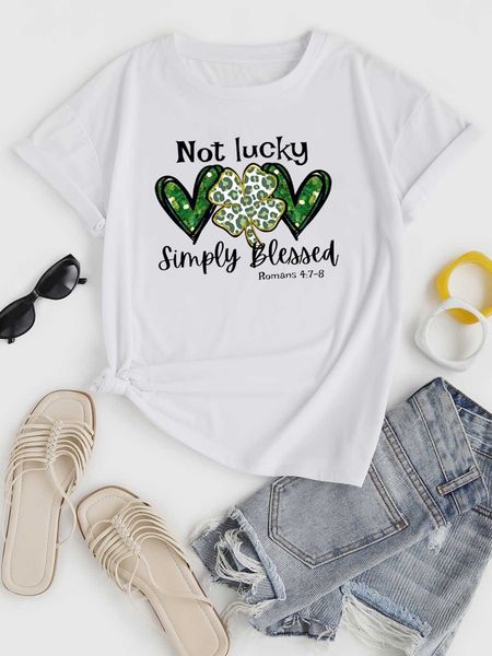 

happy st patrick day heart graphic t shirt, White