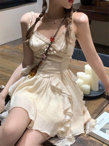 

two piece dress france vintage two piece dress set women summer chiffon elegant kawaii suit female korean fashion casual fairy dress suit 23, White