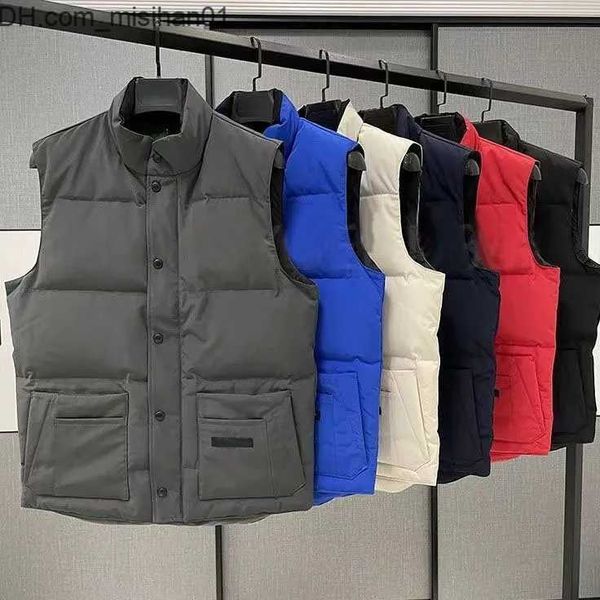 

men's down parkas designer down vest pocket jackets parkas long sleeve zipper badges men downs casual coat canadian goose outwear mult, Black