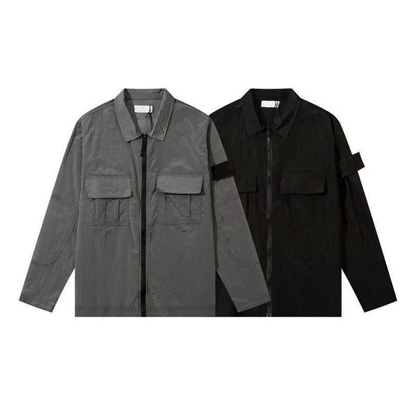 

toney brand jackets coat metal nylon functional shirt double pocket jacket reflective sun protection windbreaker men size m-2xl, Black;brown