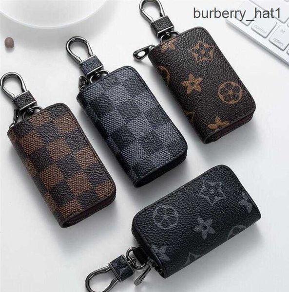

bag keychains car keys holder key rings black plaid brown flower pu leather pendant keyrings charms for men women gifts fashion designer pou, Silver