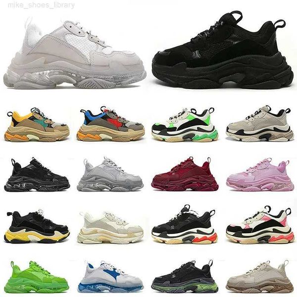 

triple s casual shoes designer men women platform sneakers black white beige dark grey orange green khaki rust pink bred silver mens trainer