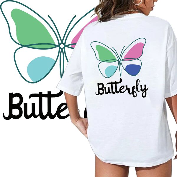 

women's t-shirt beautiful colored butterfly walk by faith printing t shirt vintage women graphic jesus christian bible tee shirt y2k 23, White
