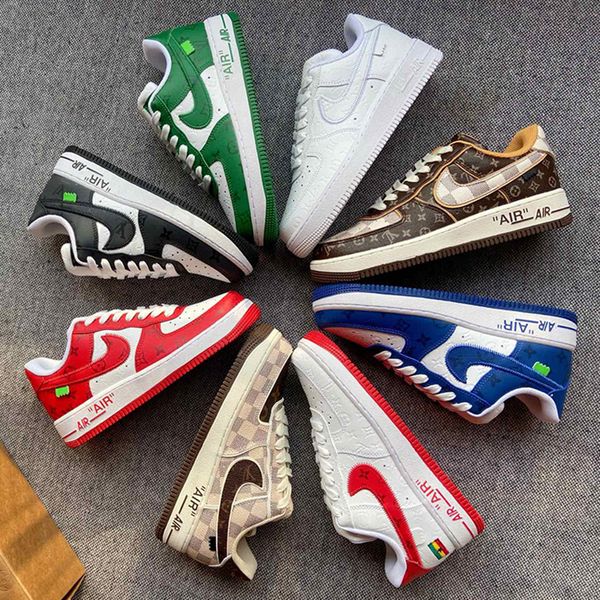 

louis vuitton nike air force 1 joint style skate shoes sneakers low shoes couple sports shoes