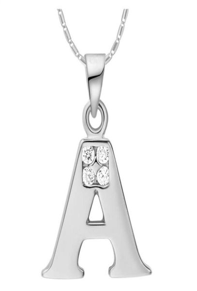 

fashion english letter necklace pendant alphabet letters ar crystal white gold friendship lover christmas gifts necklaces9059101, Silver