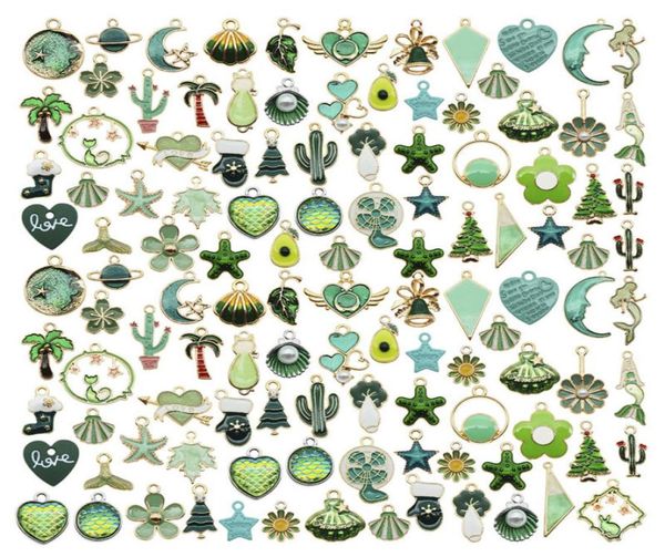 

100pcs classic enamel purple charms random mixed fruit animal flowers alloy pendants earrings jewelry making accessory1169601, Bronze;silver